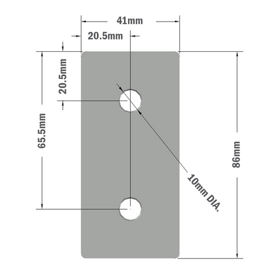 41-110-1SS MODULAR SOLUTIONS TIE PLATE 45MM X 90MM X 6MM CREATES RIGHT ANGLE, S.S. HARDWARE, 2 THRU HOLES